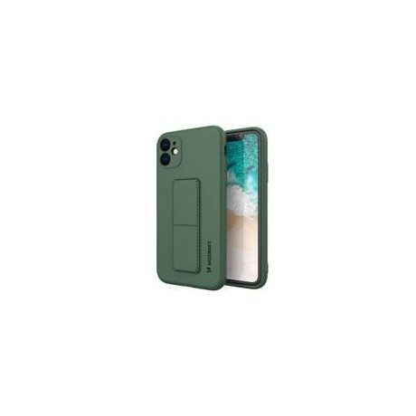 Калъф
  Wozinsky Kickstand Case flexible silicone cover with a stand iPhone 12 dark
  green