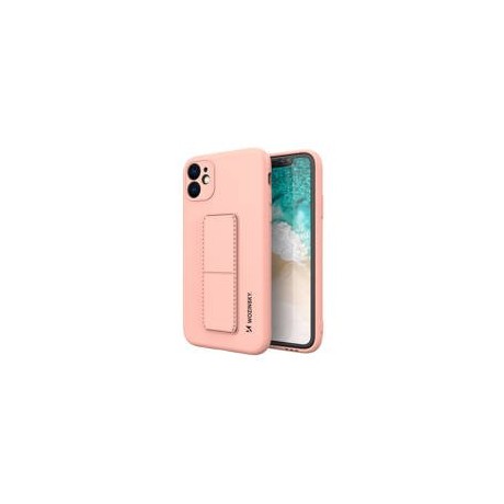 Калъф
  Wozinsky Kickstand Case flexible silicone cover with a stand iPhone 12 pink