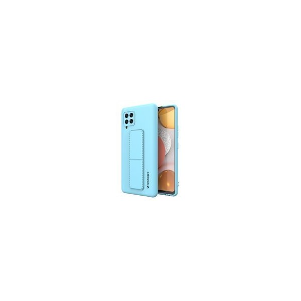 Калъф
  Wozinsky Kickstand Case flexible silicone cover with a stand Samsung Galaxy
  A42 5G light blue