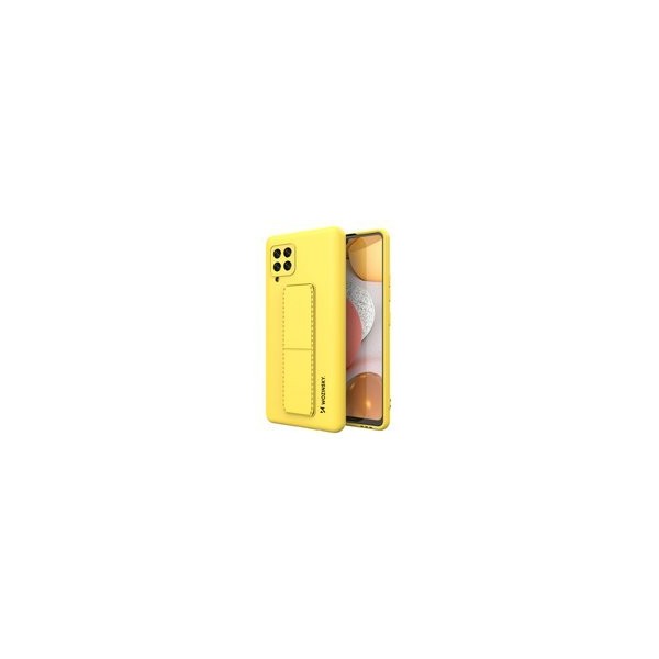 Калъф
  Wozinsky Kickstand Case flexible silicone cover with a stand Samsung Galaxy
  A42 5G yellow