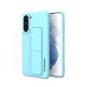 Калъф
  Wozinsky Kickstand Case flexible silicone cover with a stand Samsung Galaxy
  S21 5G light blue