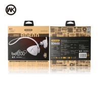 Слушалки Wireless Bluetooth Stereo Sport WK-Design Bad Boy HD stereo sound, V4.1 + EDR, Бял