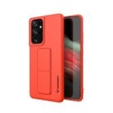 Калъф
  Wozinsky Kickstand Case flexible silicone cover with a stand Samsung Galaxy
  S21 Ultra 5G red