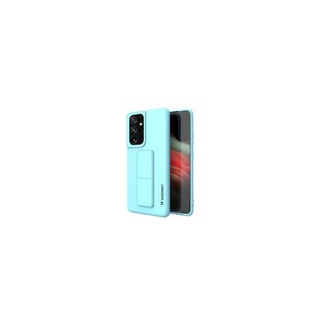 Калъф
  Wozinsky Kickstand Case flexible silicone cover with a stand Samsung Galaxy
  S21 Ultra 5G light blue
