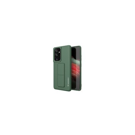 Калъф
  Wozinsky Kickstand Case flexible silicone cover with a stand Samsung Galaxy
  S21 Ultra 5G dark green