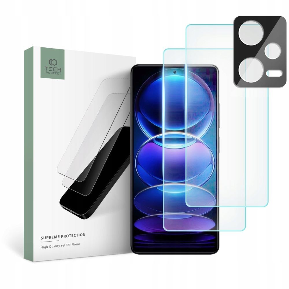 Стъклен Протектор Tech-Protect Supreme Set за Xiaomi Redmi Note 12 Pro 5G / 12 Pro+ Plus 5G, Clear