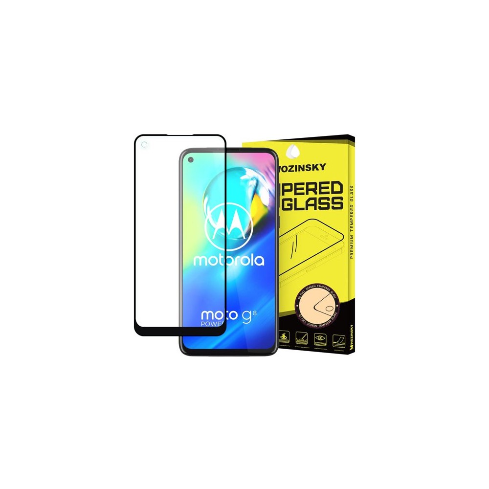 Стъклен протектор 5D Full Glue за Motorola Moto G8 Power, Черен