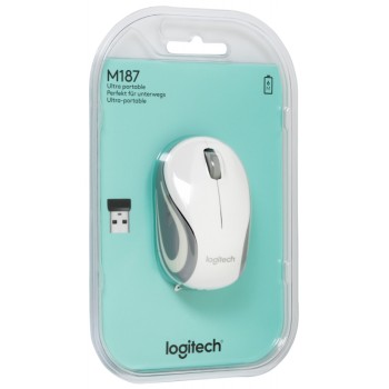Безжична мишка Logitech M187, бял