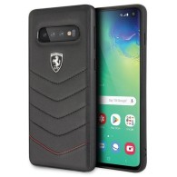 Калъф Ferrari Heritage Quilted Leather Hard за Samsung Galaxy S10 Plus, FEHQUHCS10PBK, Black