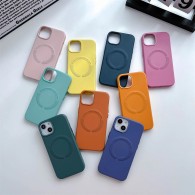 Калъф fixGuard MagSafe Premium Leather за iPhone 14, Light Pink