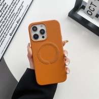 Калъф fixGuard MagSafe Premium Leather за iPhone 14, Dark Brown