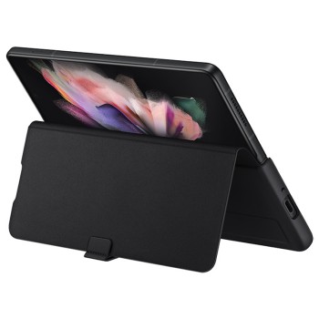 Кожен Калъф за SAMSUNG Z Fold 3, Leather Flip Cover Book Case EF-FF926LBE, Черен
