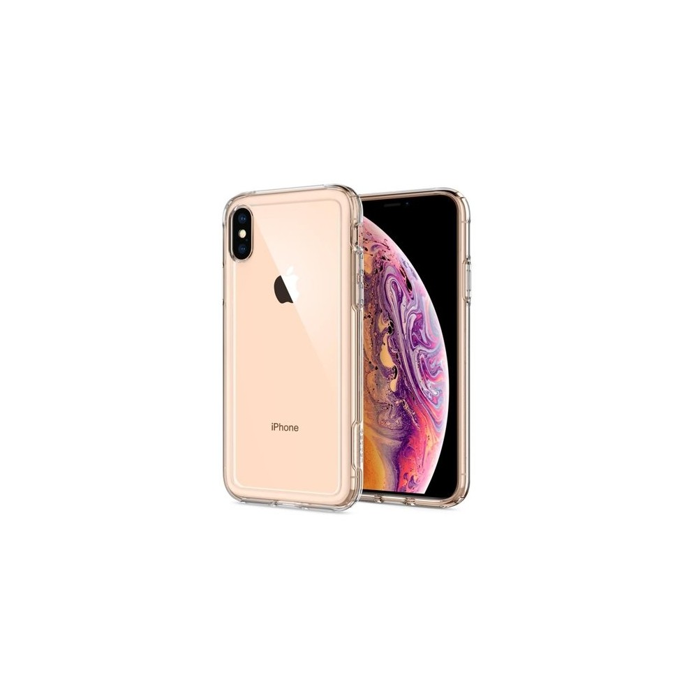 Spigen Crystal Hybrid хибриден кейс с най-висока степен на защита за iPhone Xs Max, Crystal Clear
