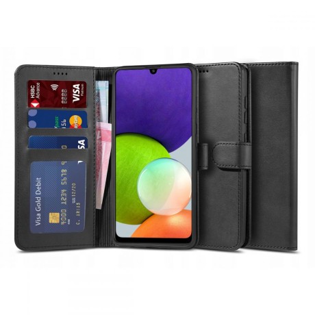 Калъф TECH-PROTECT WALLET ”2” за SAMSUNG GALAXY A22 5G, Черен