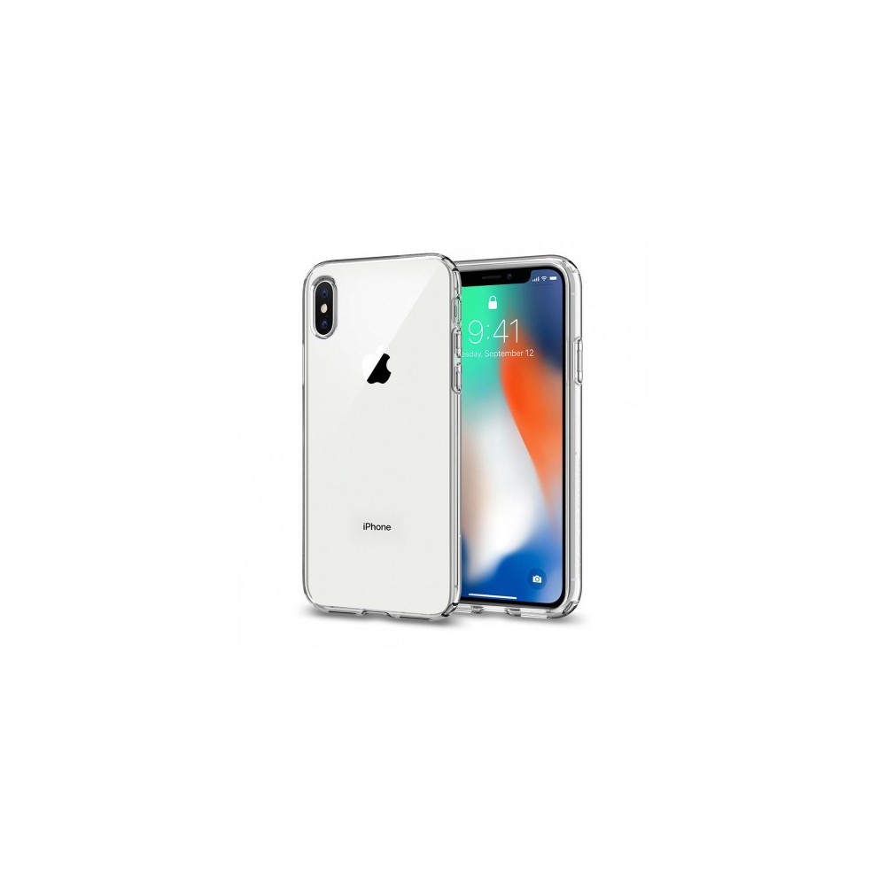 Spigen Liquid Crystal хибриден кейс с най-висока степен на защита за iPhone X/Xs, Crystal Clear
