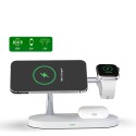 Безжично зарядно TECH-PROTECT A12 3IN1 MAGNETIC MAGSAFE WIRELESS CHARGER, Бял