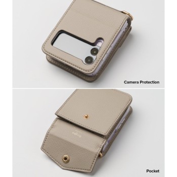 Калъф Ringke Signature Leather Gold Series за Samsung Galaxy Z Flip 3, Gold