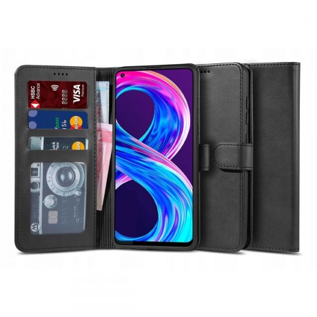 Калъф TECH-PROTECT WALLET ”2” за REALME 8/8 PRO, Черен