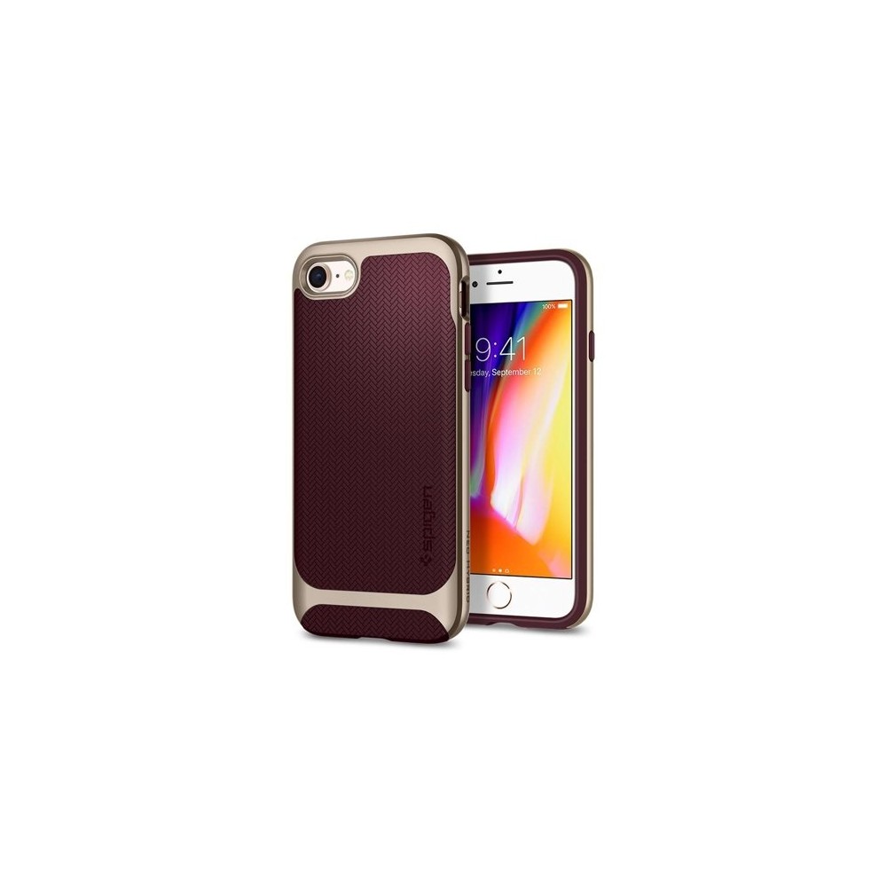 Spigen Neo Hybrid Herringbone хибриден кейс с най-висока степен на защита за iPhone 7/8, Burgundy
