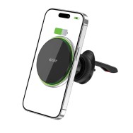 Стойка за кола и зарядно Tech-Protect MM15W-V3, Magnetic Wireless Magsafe Airvent, 15W, Черен