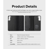 Калъф Ringke Folio Signature Flip Leather За Samsung Galaxy S22, Black
