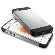 Spigen Slim Armor хибриден кейс с най-висока степен на защита за iPhone 5s/SE, Satin Silver