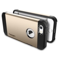 Spigen Tough Armor хибриден кейс с най-висока степен на защита за iPhone 5s/SE, Champagne Gold