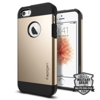 Spigen Tough Armor хибриден кейс с най-висока степен на защита за iPhone 5s/SE, Champagne Gold