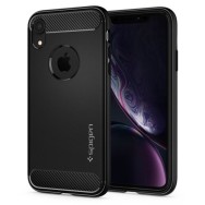 Spigen Rugged Armor удароустойчив силиконов (TPU) калъф за iPhone XR, Matte Black