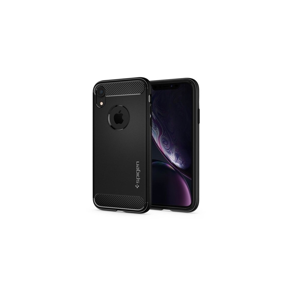 Spigen Rugged Armor удароустойчив силиконов (TPU) калъф за iPhone XR, Matte Black