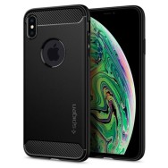 Spigen Rugged Armor удароустойчив силиконов (TPU) калъф за iPhone Xs Max, Matte Black