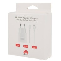 Зарядно Huawei Fast Charger AP32 за бързо зареждане и Type-C кабел, Блистер, Бял