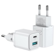 Зарядно Tech-Protect M05D, 2-Port, PD20W, QC3.0, White
