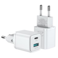 Зарядно Tech-Protect M05D, 2-Port, PD20W, QC3.0, White