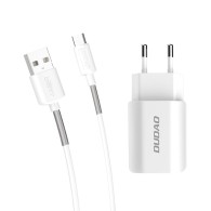 Зарядно устройство Dudao Premium A2EU 2x USB / 5V/2.4A + USB Type C Кабел, Бял