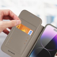 Калъф Dux Ducis Skin X Pro MagSafe Flip за iPhone 14 Pro Max, Beige