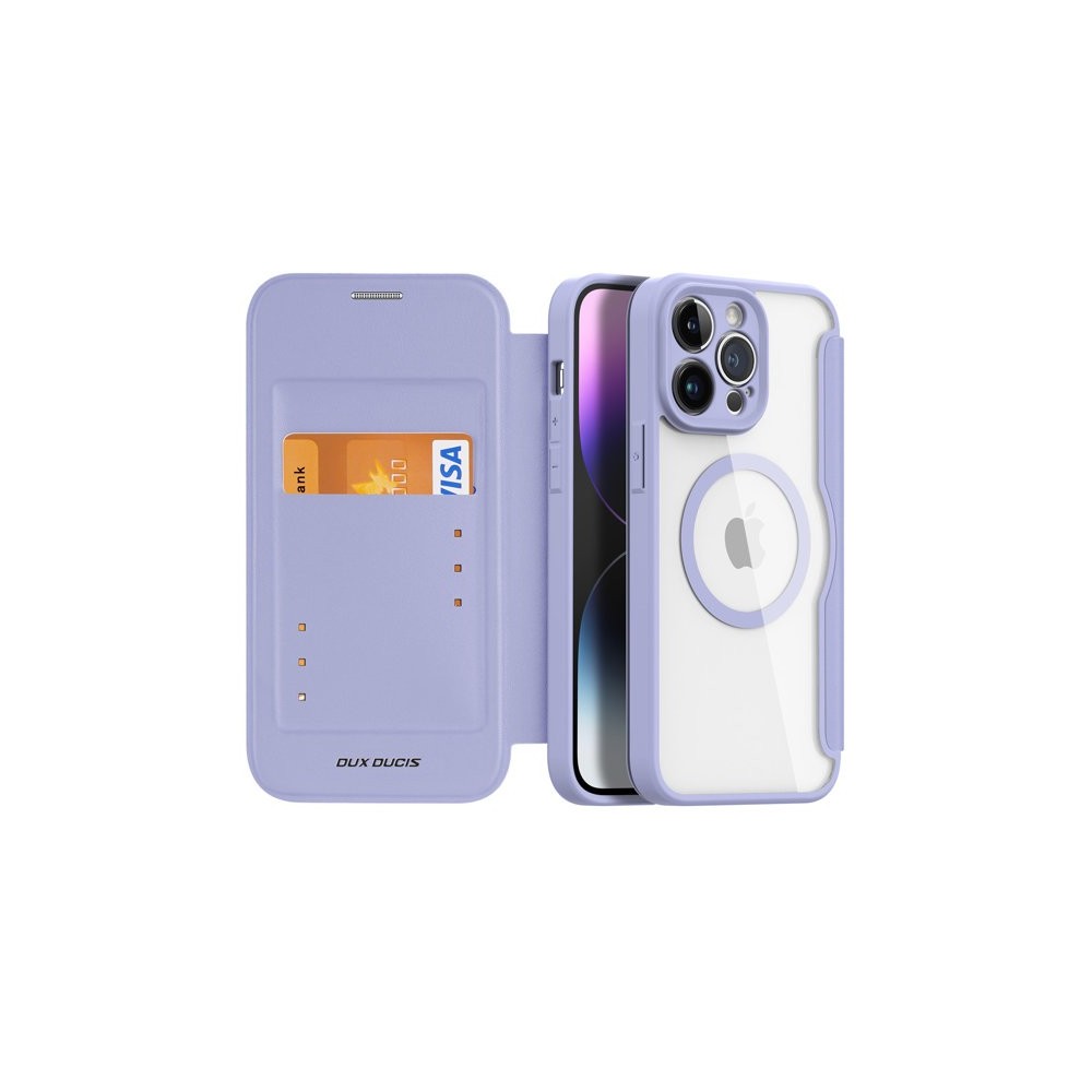 Калъф Dux Ducis Skin X Pro MagSafe Flip за iPhone 14 Pro, Purple