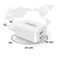 Зарядно устройство Dudao Premium A2EU 2x USB / 5V/2.4A + micro USB Кабел, Бял