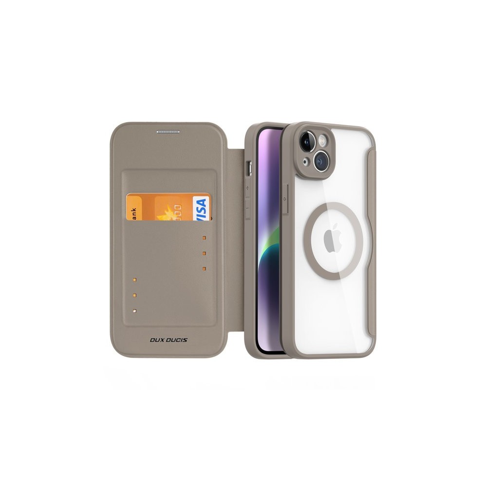 Калъф Dux Ducis Skin X Pro MagSafe Flip за iPhone 14 Plus, Beige