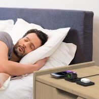 Безжично зарядно Tech-Protect QI15W-A24, 3in1, Magnetic Magsafe Wireless Charger, Черен