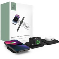 Безжично зарядно Tech-Protect QI15W-A24, 3in1, Magnetic Magsafe Wireless Charger, Черен