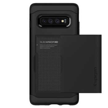 Spigen Slim Armor Cs хибриден кейс с най-висока степен на защита за Samsung Galaxy S10+ Plus, Black