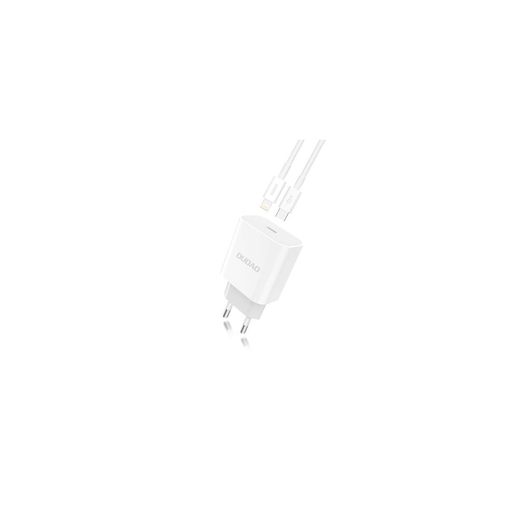 Зарядно Dudao A8EU Quick Charger USB Type C 18W + PD Lightning, Бял