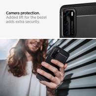 Spigen Rugged Armor удароустойчив силиконов (TPU) калъф за Huawei P40, Black