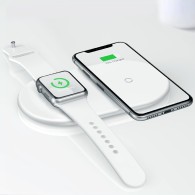 Wireless зарядно Baseus Smart 2in1, Fast Charger, Бял