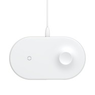 Wireless зарядно Baseus Smart 2in1, Fast Charger, Бял