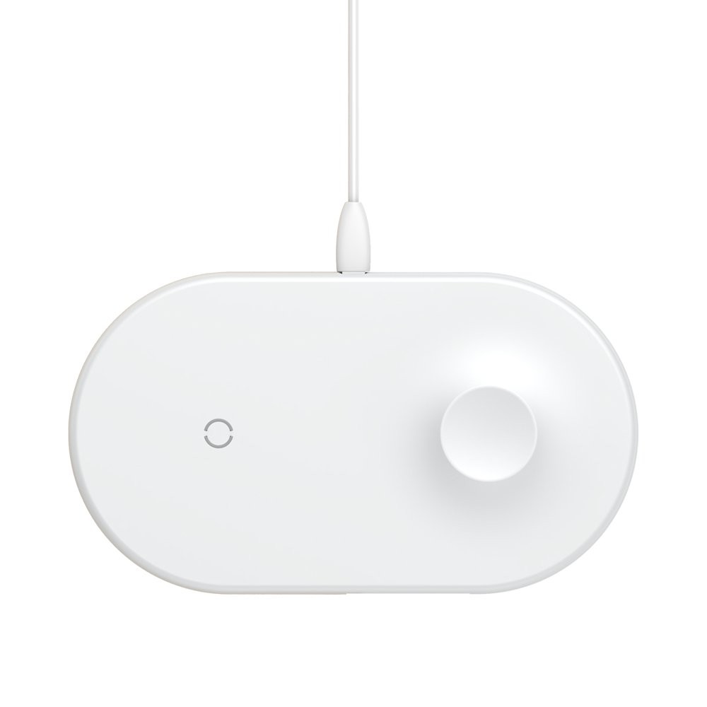 Wireless зарядно Baseus Smart 2in1, Fast Charger, Бял
