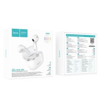 Безжични слушалки HOCO EW29, Noise cancelling, Depth true ENC, Wireless, White