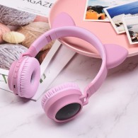 Безжични слушалки HOCO W27 Cat ear, Wireless, Bluetooth, Pink