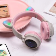 Безжични слушалки HOCO W27 Cat ear, Wireless, Bluetooth, Grey Pink